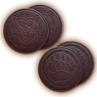 KungenTV Bear Force Leather Coasters
