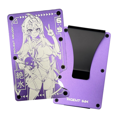 Projekt Melody's Cyber RFID Metallic Wallet & Holographic Trading Card