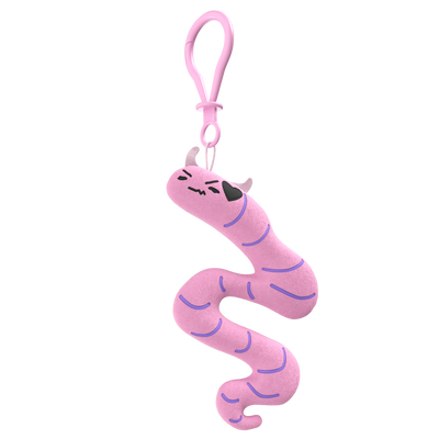 Ironmouse Worm Plushie Keychain